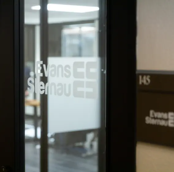 ES Service Image 2 - Evans Sternau CPA The front of the Evans Sternau CPA office. The logo is depicted on the decal on the door.